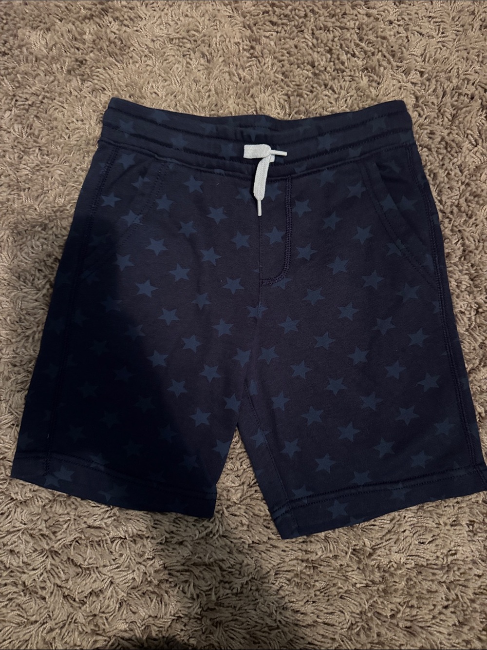 Old Navy Boys Navy Star Print Knit Shorts